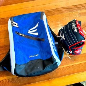 ⚾️Easton Youth Bat Backpack and Rawlings T-Ball Sized Glove (almost new)🧢